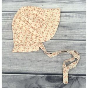 VINTAGE WOMEN'S PIONEER PRAIRIE BONNET -  APPEARS HANDMADE - PINK FLORAL‎